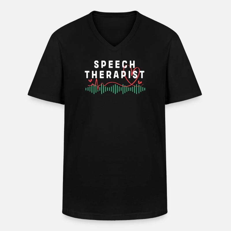 Sprachtherapeut Logopäde Logopädie - Männer-T-Shirt mit V-Ausschnitt - Schwarz