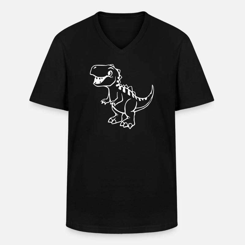 Dinosaurier - Männer-T-Shirt mit V-Ausschnitt - Schwarz