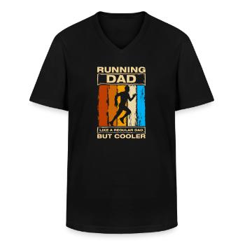 Running Dad Funny Running Jogging Runner - Men's V-Neck T-Shirt - black - Front - AI Model Male 178 dark (178cm)