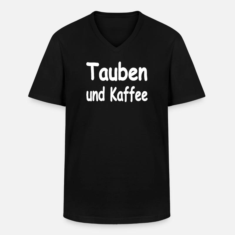 Tauben - Männer-T-Shirt mit V-Ausschnitt - Schwarz