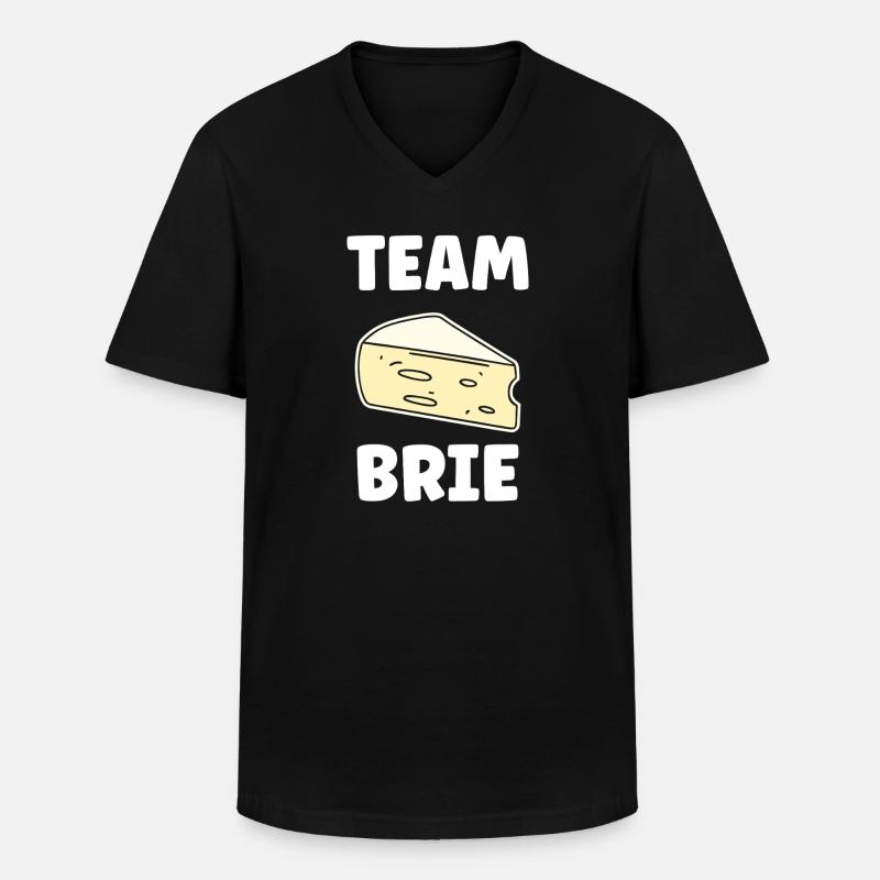 Humor Brie-Käse - Männer-T-Shirt mit V-Ausschnitt - Schwarz