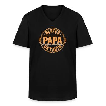 Bester Papa - Männer-T-Shirt mit V-Ausschnitt - Schwarz - Vorne - AI Model Male 178 dark (178cm)