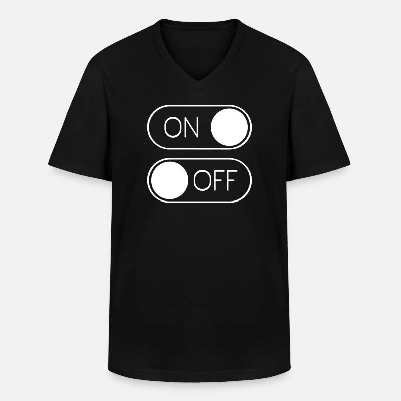 Toggle Grafik On Off Schalter - Männer-T-Shirt mit V-Ausschnitt - Schwarz
