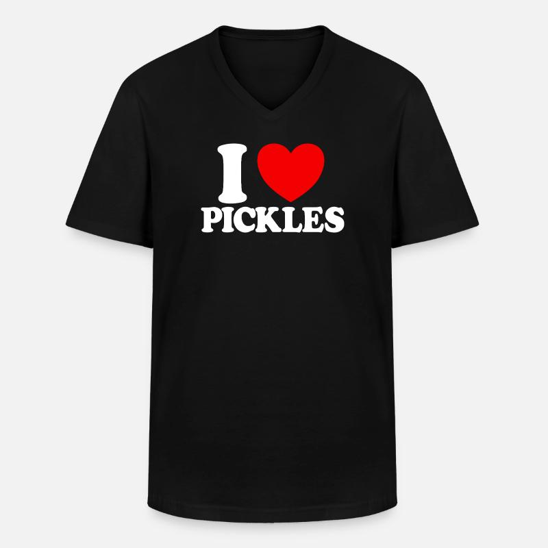 Ich liebe Gurken Ich liebe Gurken - Männer-T-Shirt mit V-Ausschnitt - Schwarz