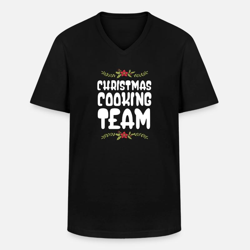 Weihnachts Kochen Backen Team - Männer-T-Shirt mit V-Ausschnitt - Schwarz
