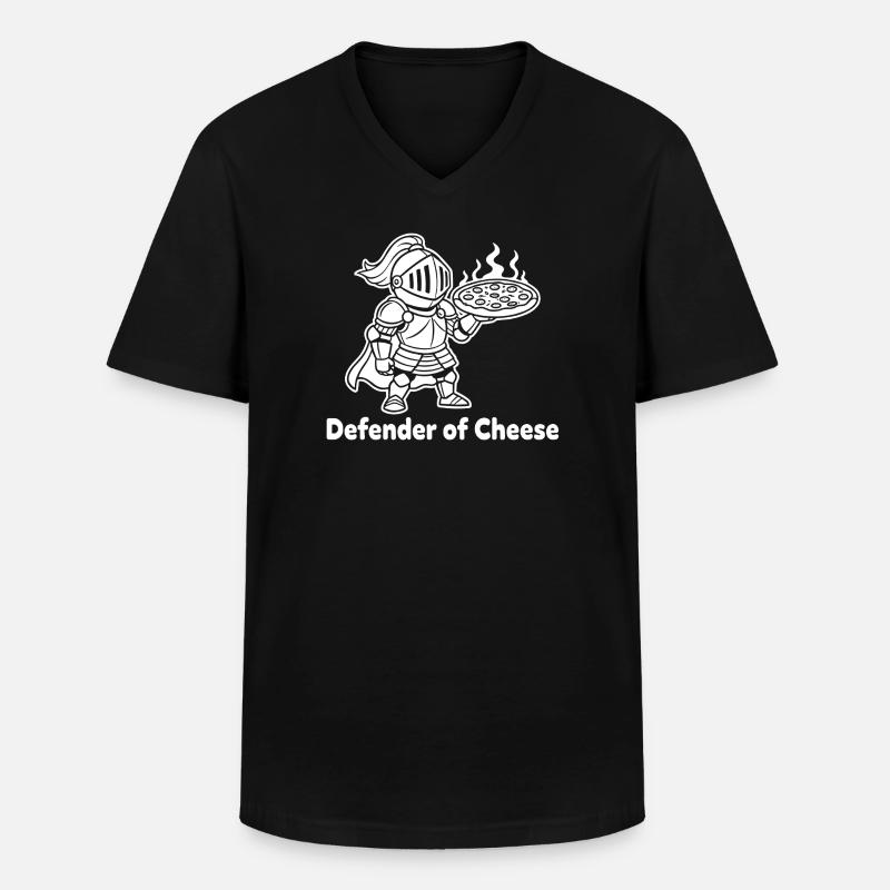 Ritter der Käsepizza - Männer-T-Shirt mit V-Ausschnitt - Schwarz