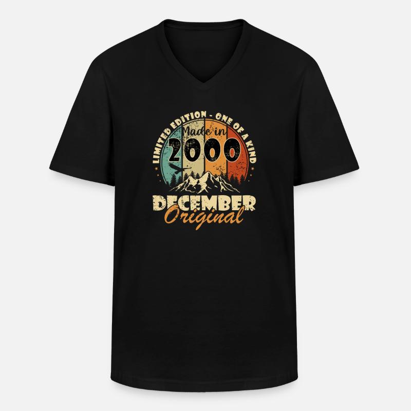 Dezember 2000 Jubiläum 2000 Dezember - Männer-T-Shirt mit V-Ausschnitt - Schwarz
