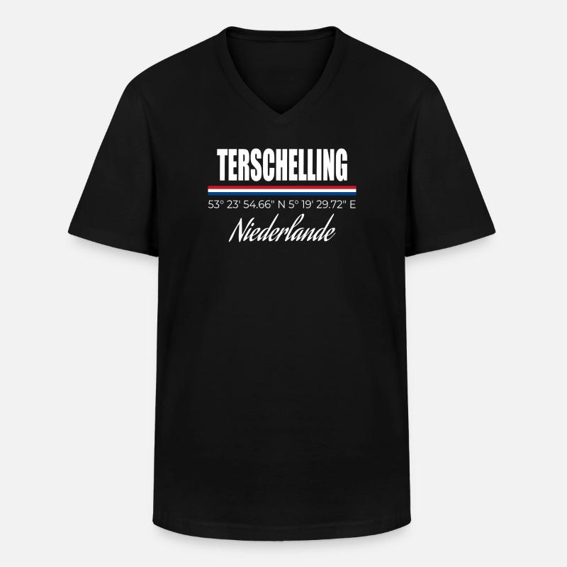 Terschelling - Männer-T-Shirt mit V-Ausschnitt - Schwarz