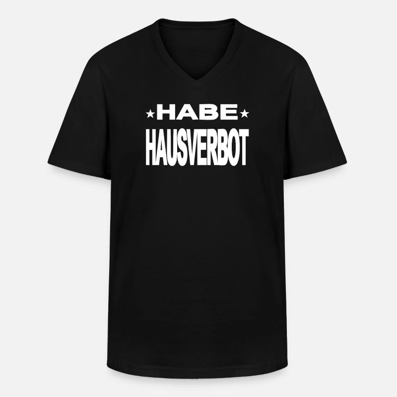 Hausverbot - Männer-T-Shirt mit V-Ausschnitt - Schwarz