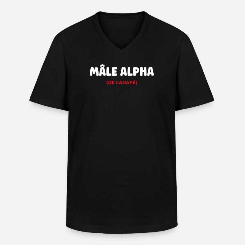 Alphamännchen - Männer-T-Shirt mit V-Ausschnitt - Schwarz