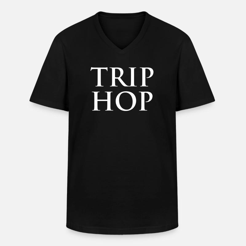 Trip Hop Bold Monogramm - Männer-T-Shirt mit V-Ausschnitt - Schwarz