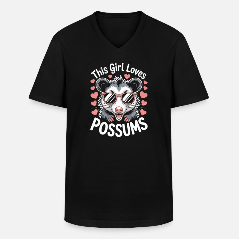 Opossum Spruch Beutelratte Lustig Opossum Geschenk - Männer-T-Shirt mit V-Ausschnitt - Schwarz