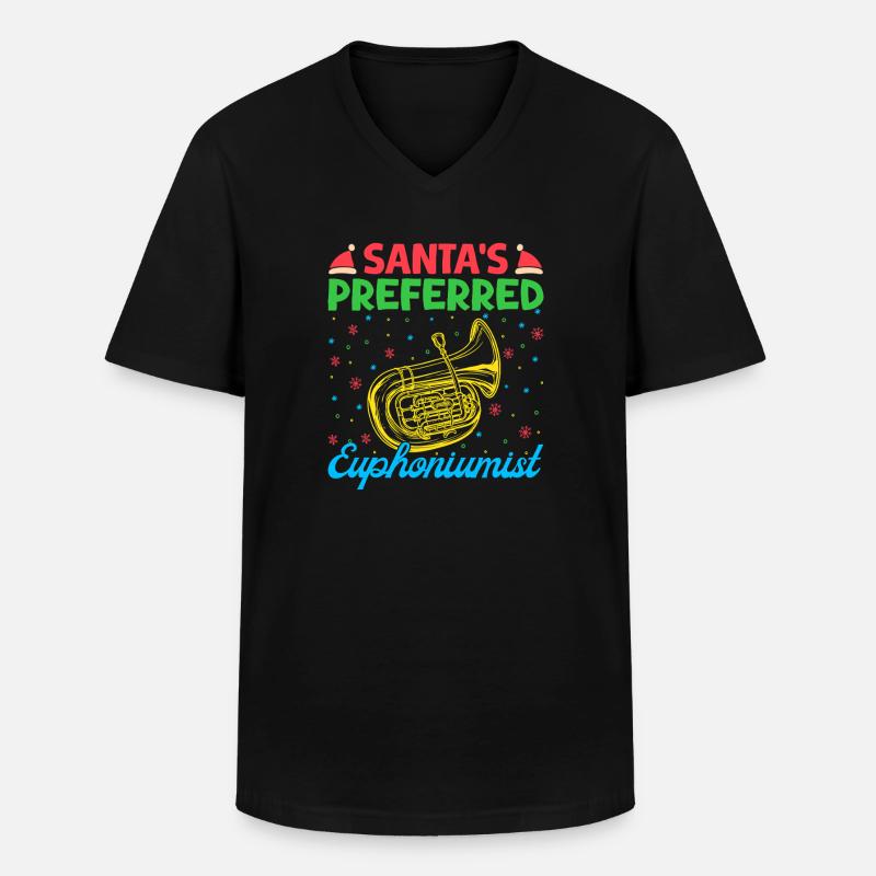 Euphonium Santa´s Preferred Baritone Marching Band - Männer-T-Shirt mit V-Ausschnitt - Schwarz