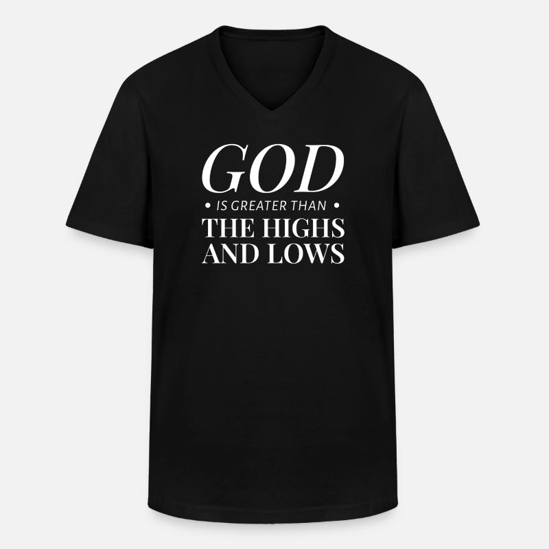 Gott Spruch Sprüche - Männer-T-Shirt mit V-Ausschnitt - Schwarz