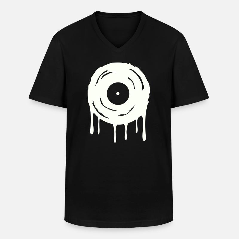 Schallplatte  - Männer-T-Shirt mit V-Ausschnitt - Schwarz