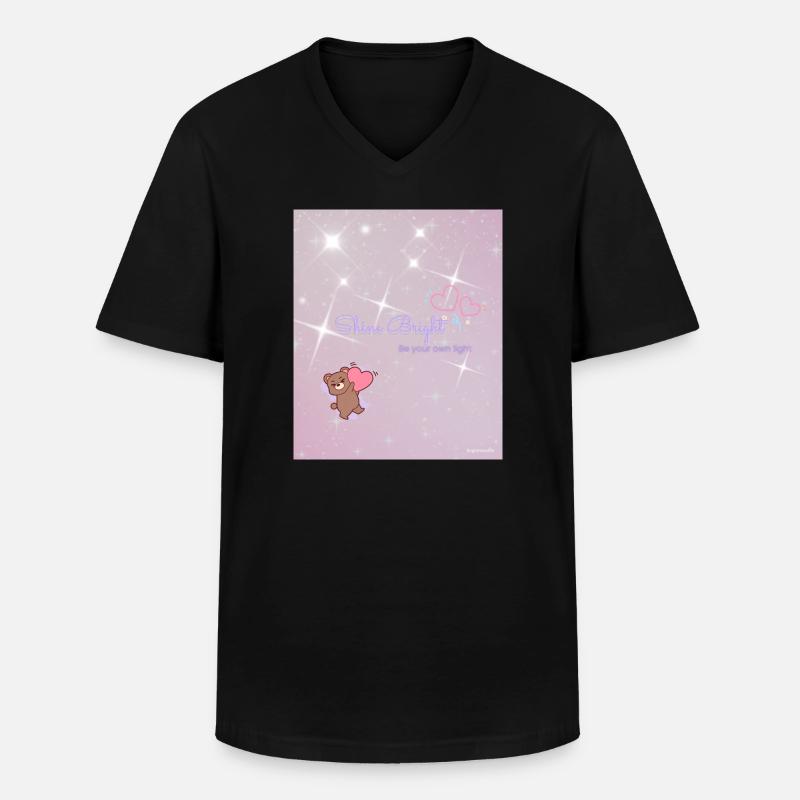Shine Bright – Be Your Own Light - Männer-T-Shirt mit V-Ausschnitt - Schwarz
