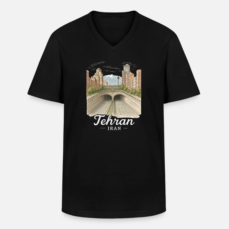 Teheran Iran - Männer-T-Shirt mit V-Ausschnitt - Schwarz
