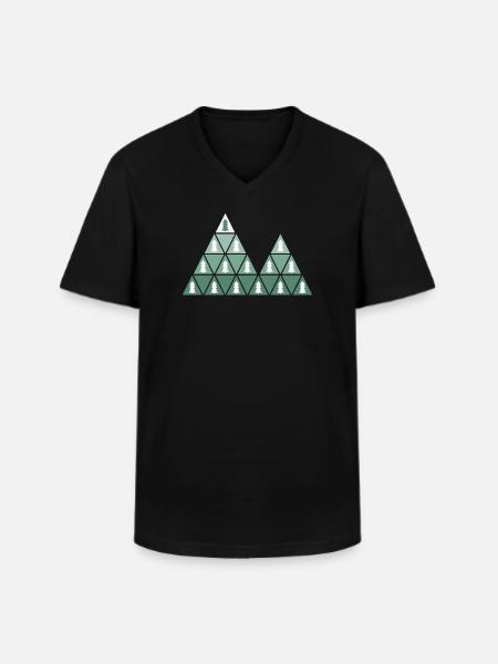 Fir Trees & Mountains - Men's V-Neck T-Shirt - black