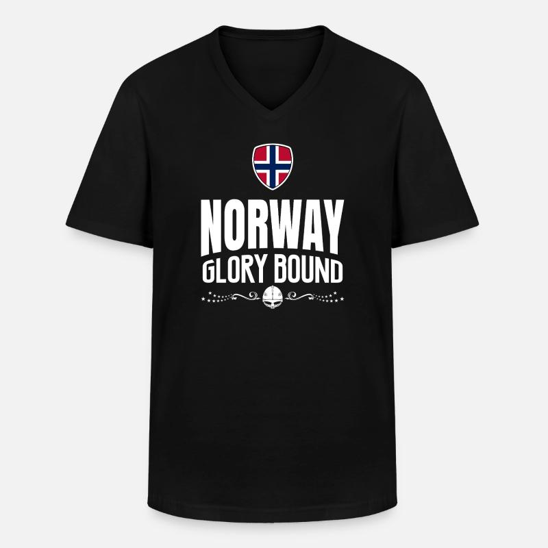 NORWEGEN-RUHM - Männer-T-Shirt mit V-Ausschnitt - Schwarz
