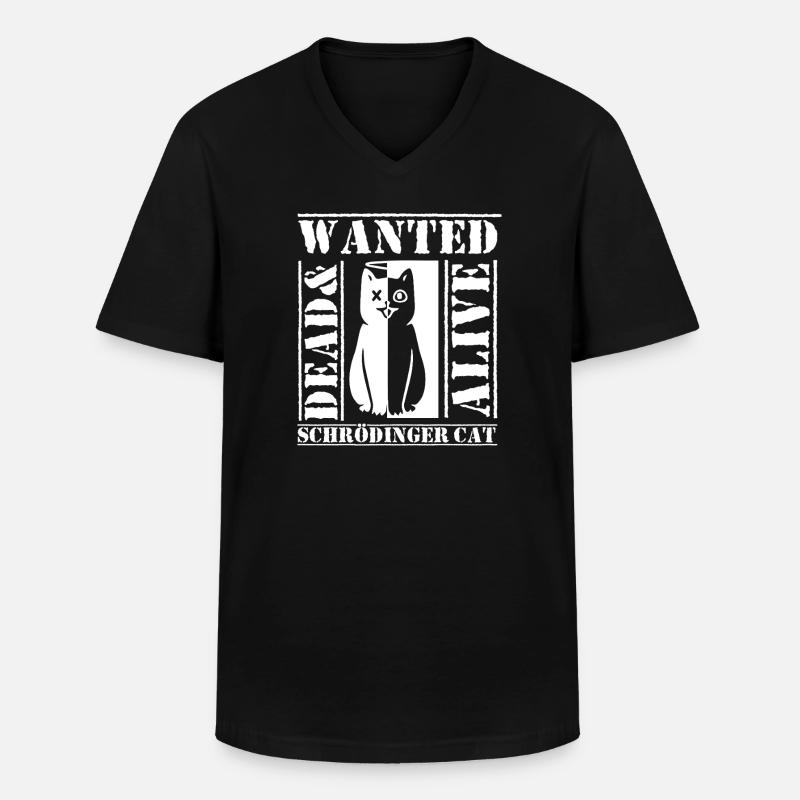 Schrödingers Katze - Männer-T-Shirt mit V-Ausschnitt - Schwarz