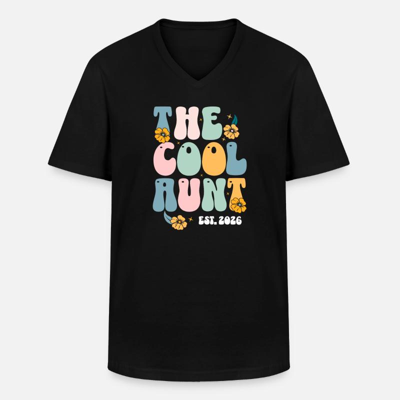 Die coole Tante Est 2026 - Männer-T-Shirt mit V-Ausschnitt - Schwarz