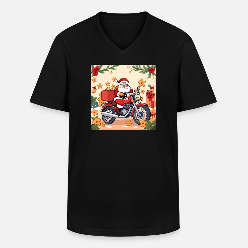 Powered by Gingerbread & Gasoline - Männer-T-Shirt mit V-Ausschnitt - Schwarz