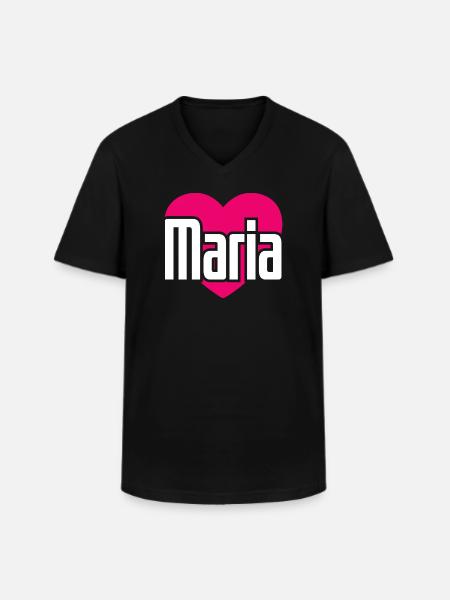 J’aime Maria Coeur rose J’aime Maria - T-shirt col V Homme - noir