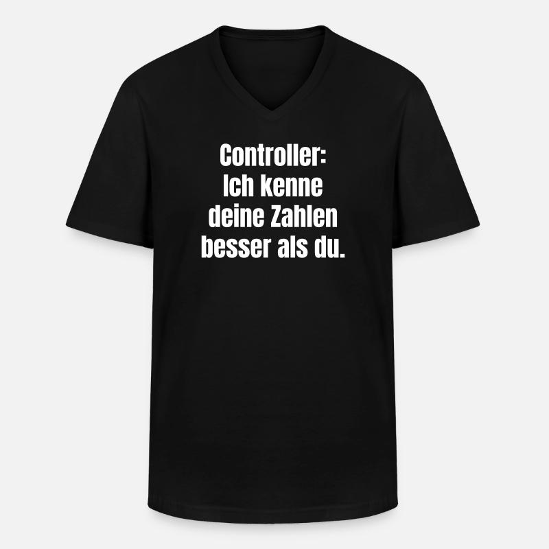 Controller: Zahlen besser kennen - Männer-T-Shirt mit V-Ausschnitt - Schwarz
