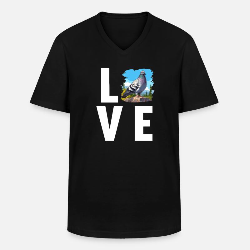 Tauben Taube - Männer-T-Shirt mit V-Ausschnitt - Schwarz