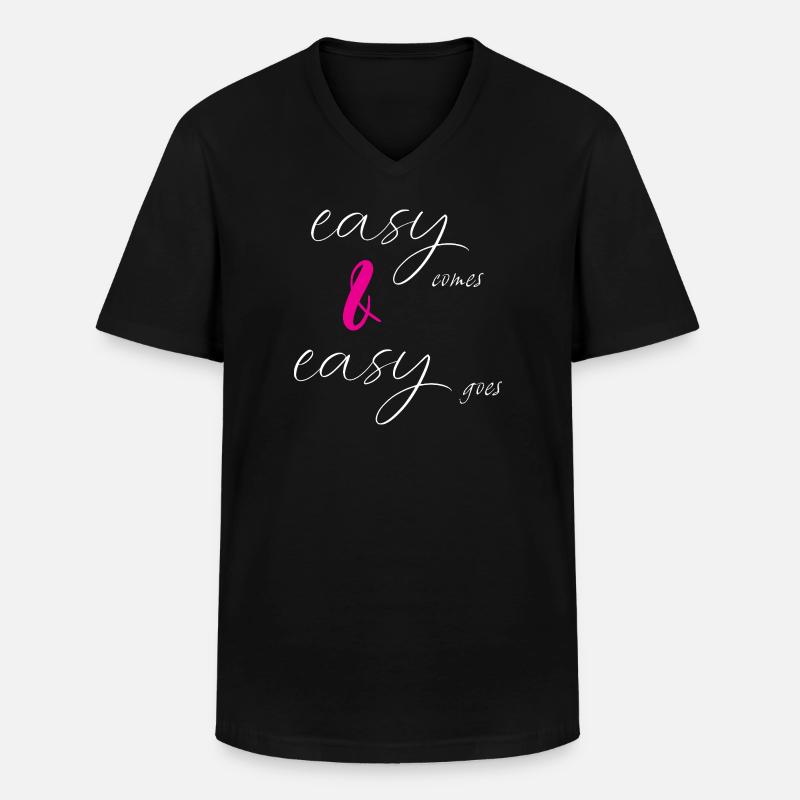 easy comes & easy goes - Männer-T-Shirt mit V-Ausschnitt - Schwarz