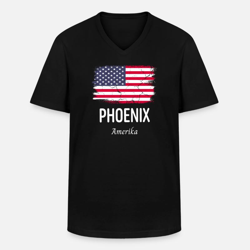 Phoenix - Männer-T-Shirt mit V-Ausschnitt - Schwarz