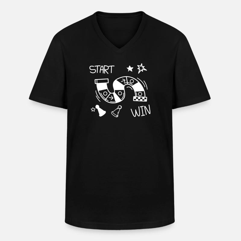 Start Gewinn Arcade Brettspiel - Männer-T-Shirt mit V-Ausschnitt - Schwarz