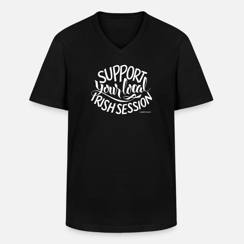 supportyourlocalirishsession3_BLANC - Männer-T-Shirt mit V-Ausschnitt - Schwarz