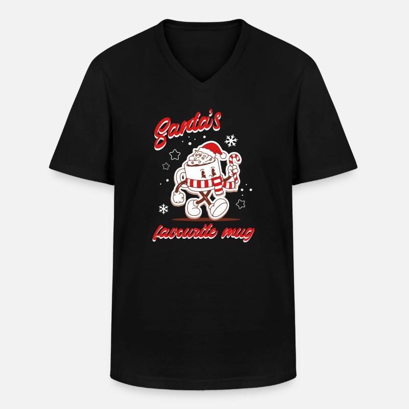 Lieblings-Weihnachtsmann-Tasse - Männer-T-Shirt mit V-Ausschnitt - Schwarz