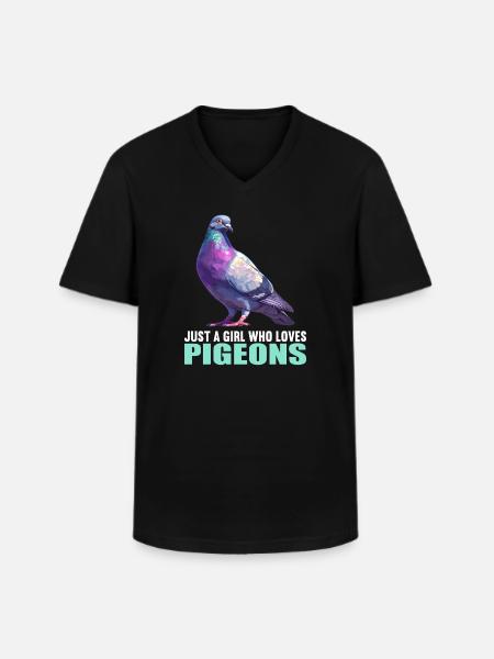 Tauben Taube - Männer-T-Shirt mit V-Ausschnitt - Schwarz