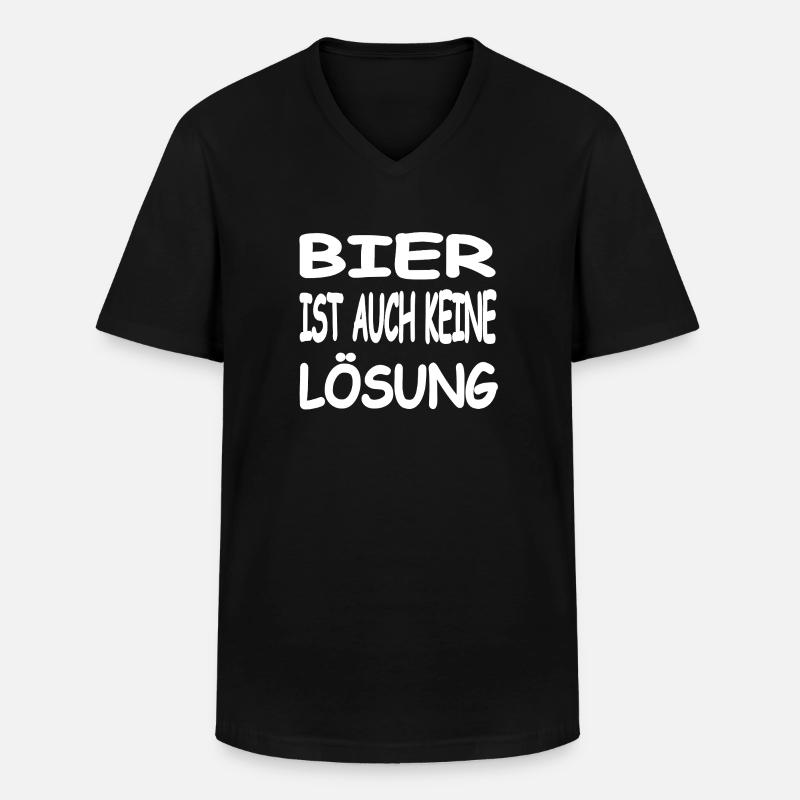 Bier - Männer-T-Shirt mit V-Ausschnitt - Schwarz