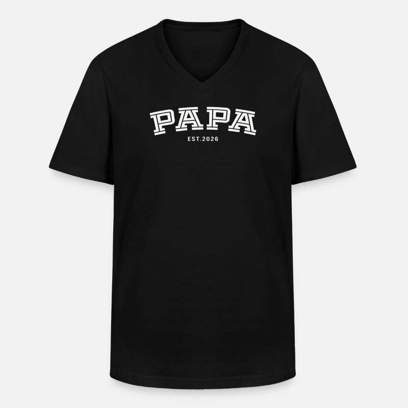Papa Est. 2026 - Männer-T-Shirt mit V-Ausschnitt - Schwarz