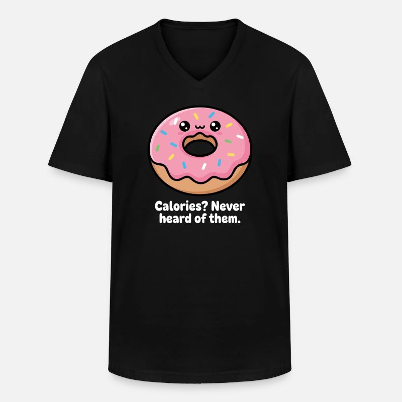 Kicherndes Donut Meme Spruch - Männer-T-Shirt mit V-Ausschnitt - Schwarz