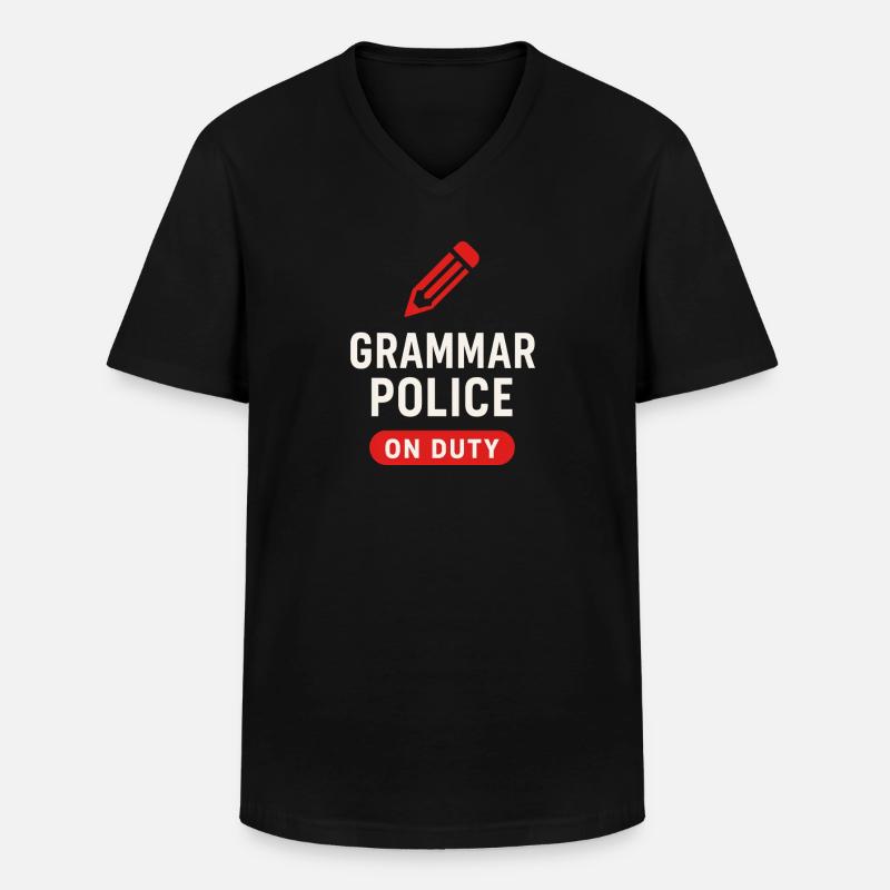 Grammatik Oxford Comma Language Rules - Männer-T-Shirt mit V-Ausschnitt - Schwarz