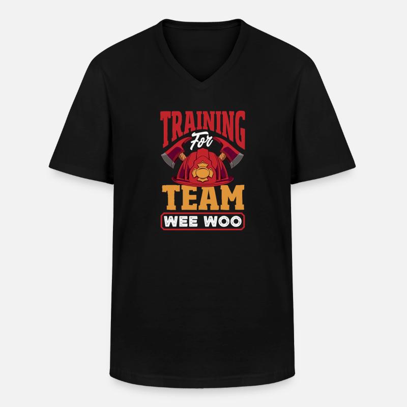 Wee Woo Squad Fire Tiny Feuerwehrmann - Männer-T-Shirt mit V-Ausschnitt - Schwarz
