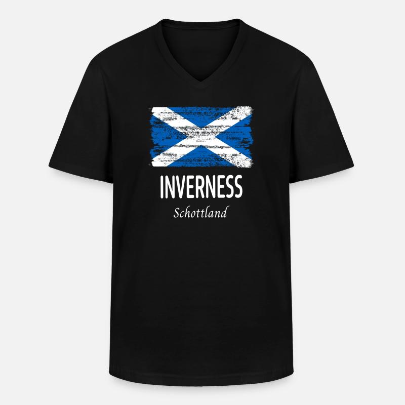 Inverness - Männer-T-Shirt mit V-Ausschnitt - Schwarz