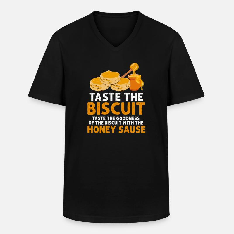 Biscuit Honey Sizzle Tee - Männer-T-Shirt mit V-Ausschnitt - Schwarz