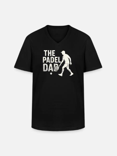 The Padel Dad - Men's V-Neck T-Shirt - black