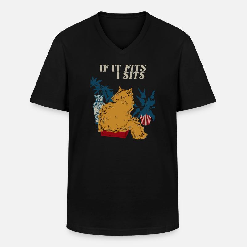 WENN ES IN EINEN SITZ PASST - Männer-T-Shirt mit V-Ausschnitt - Schwarz