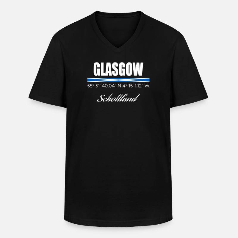Glasgow - Männer-T-Shirt mit V-Ausschnitt - Schwarz