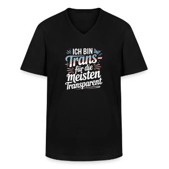  Ich Bin Trans Für Die Meisten Transparent Trans - Männer-T-Shirt mit V-Ausschnitt - Schwarz - Vorne - AI Model Male 178 dark (178cm)