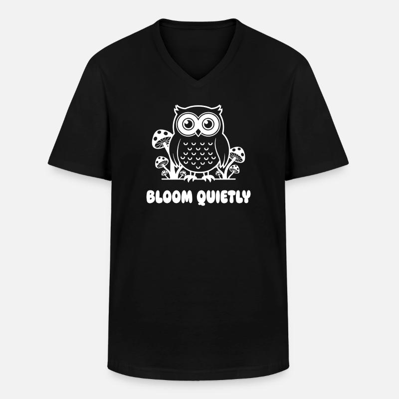 Eulenwald Blumenglanz - Männer-T-Shirt mit V-Ausschnitt - Schwarz