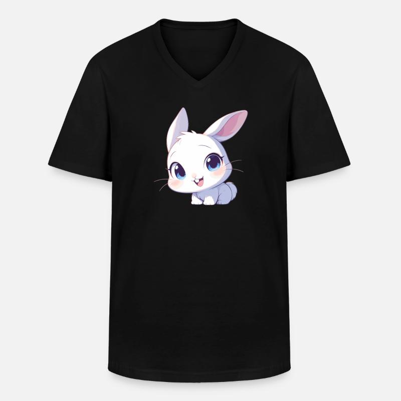 Hasen Hase - Männer-T-Shirt mit V-Ausschnitt - Schwarz