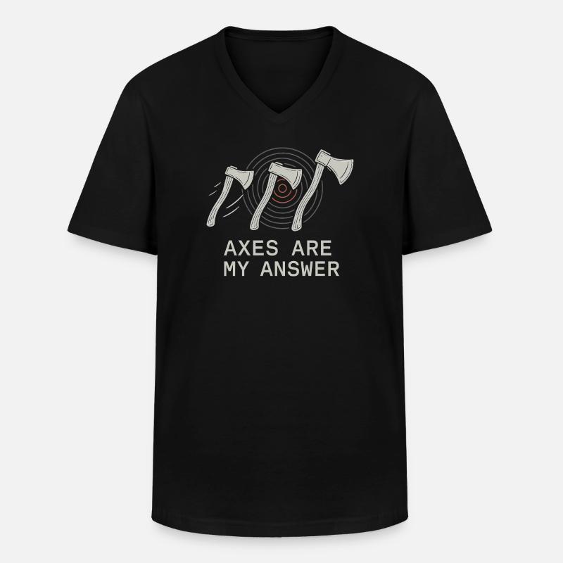 Frauen Axtwerfen Geschenk I Steckäxte - Männer-T-Shirt mit V-Ausschnitt - Schwarz