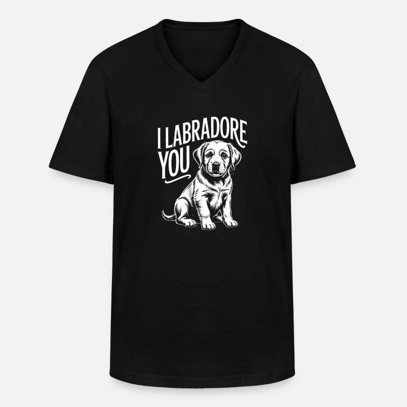 Ich Labrador, du Welpe entwirfst - Männer-T-Shirt mit V-Ausschnitt - Schwarz